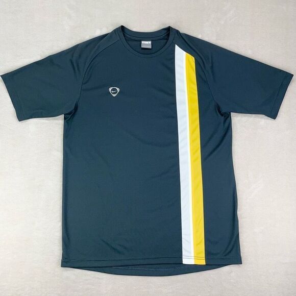 Vintage Nike T-Shirt Mens Large Grey‎ Y2K Vertical Stripe Performance Tee - Picture 2 of 10